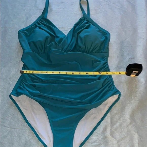 One Piece Blue Swimsuit For Women Tummy Control with Versatile Necklines Size L - Picture 6 of 7